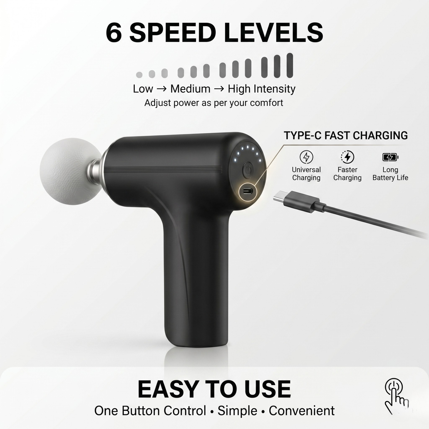 Deep Tissue Body Massager Gun for Pain Relief & Muscle Recovery